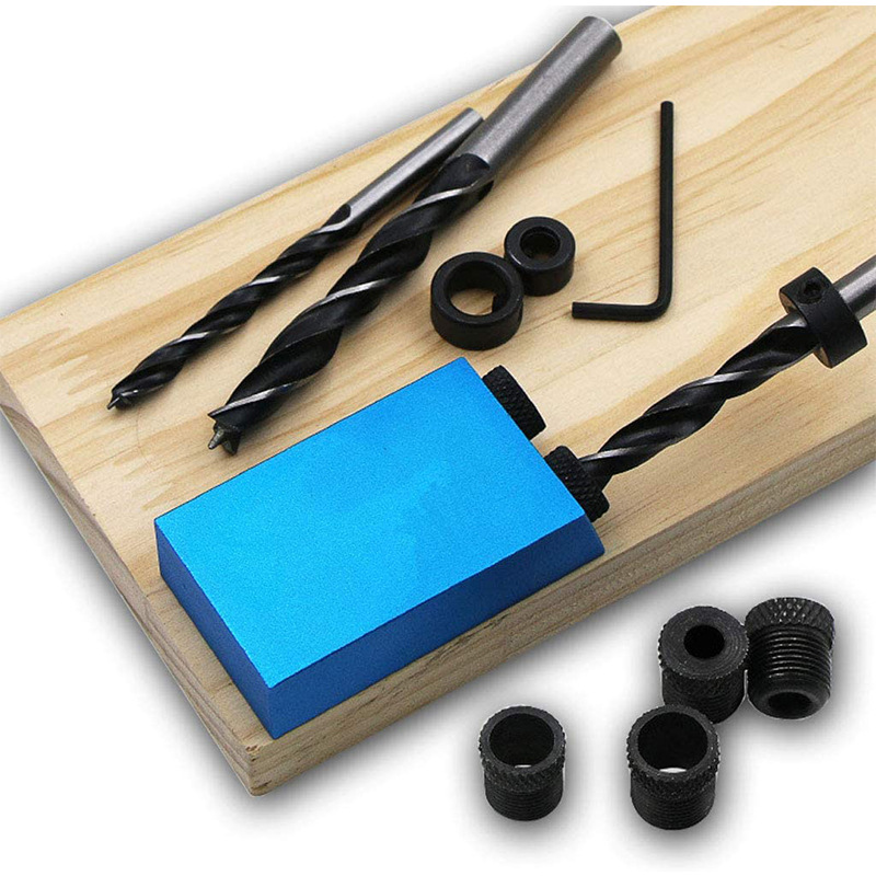 14件套15°木工斜孔定位器 钻孔定位器打孔开孔蓝色斜孔定位器