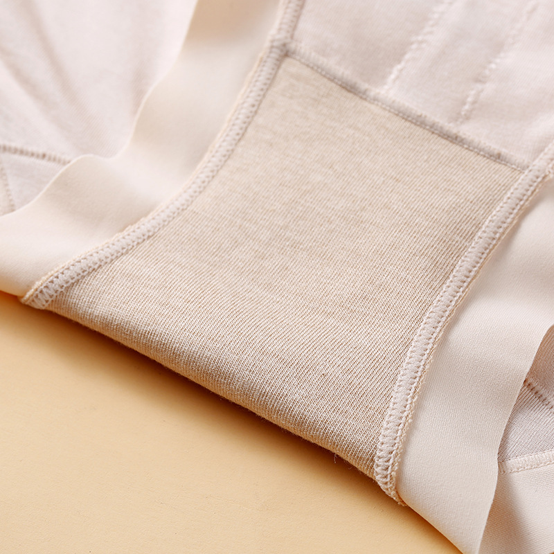 无痕内裤女 新款日系高腰一片式提花三角裤 蚕丝裆舒适透气女裤头