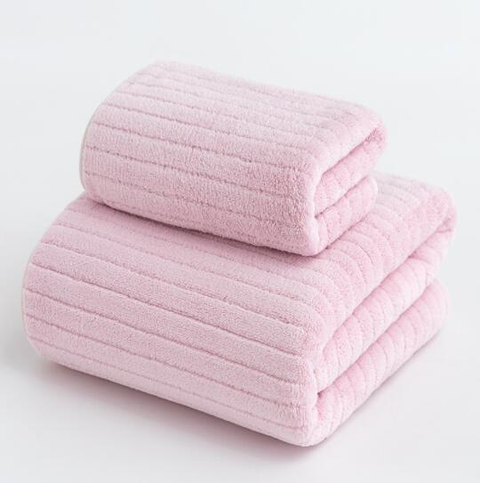 Plain Towel Set Bath Towels Customizable Wheat Pineapple Plaid Stripes Water-Absorbing Quick-Drying Coral Fleece Covers