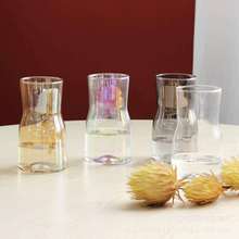 创意简约幻彩渐变餐桌透明玻璃花瓶高级感批发水培器皿电镀插花瓶