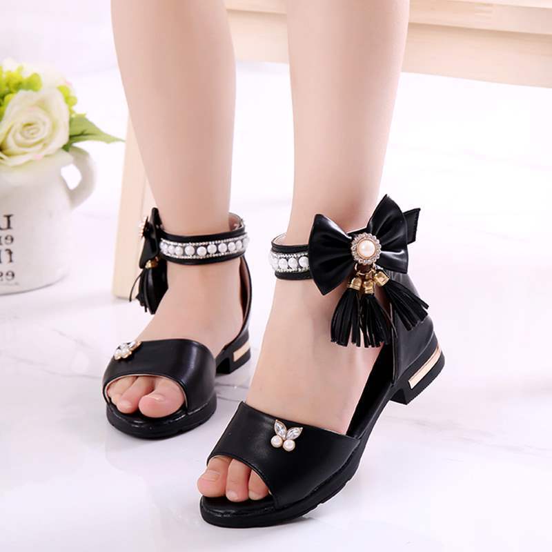 罗马鞋儿童女童凉鞋2020夏季中大童儿童凉鞋软底高跟小女孩公主鞋