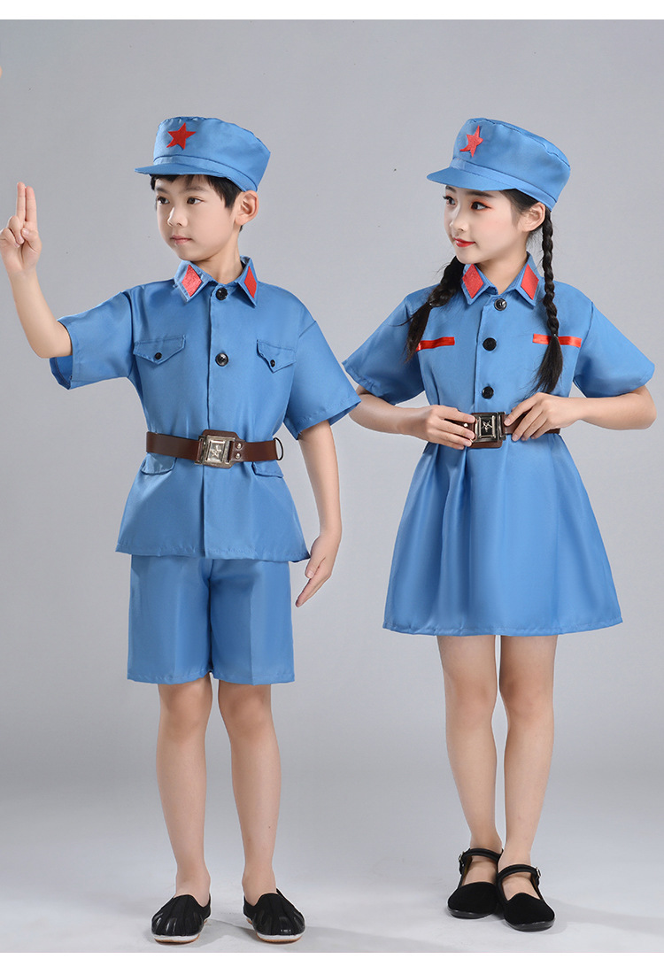 小红军衣服儿童演出服八路军红卫兵男女新四军红星闪闪军装表演服