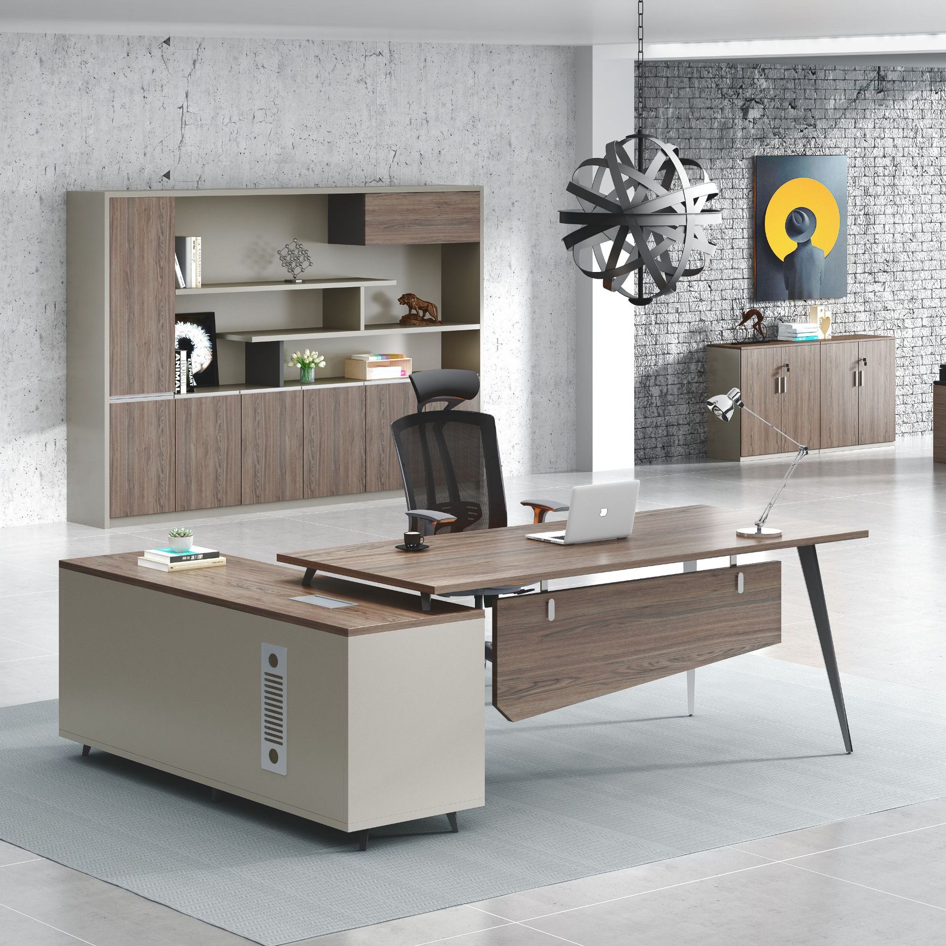 简约现代办公桌老板桌经理办公室桌椅组合大班台主管总经理电脑桌