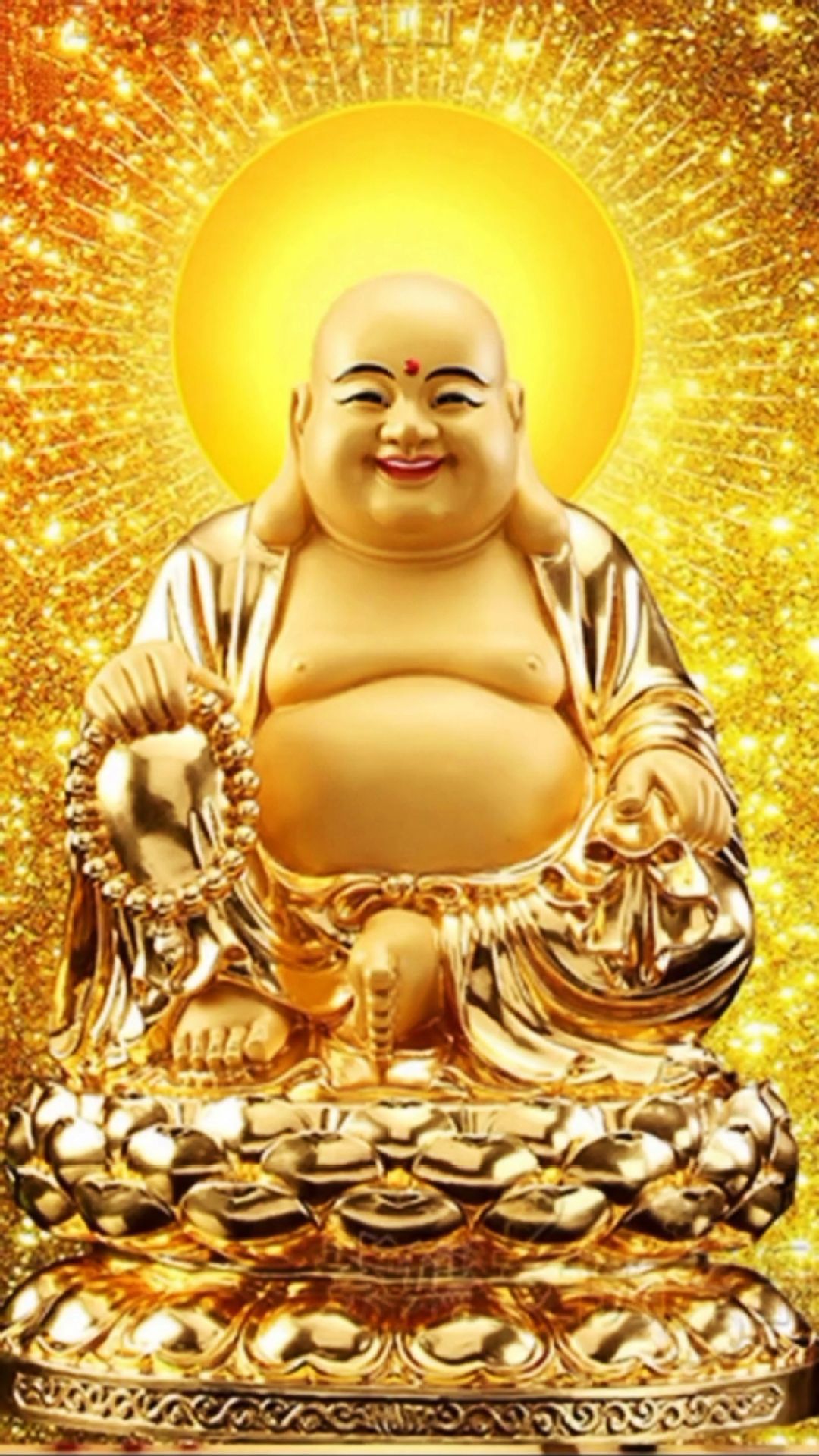 弥勒佛金身佛像十字绣客厅竖版新款满钻笑口常开玄关十字绣