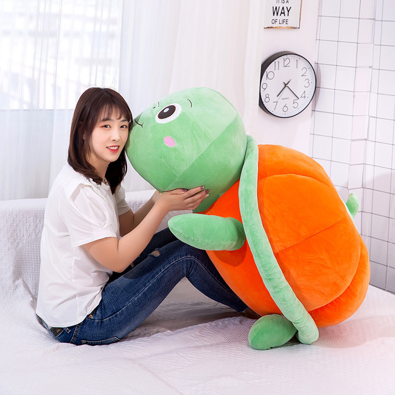 Manufacturer's Pumpkin Turtle Plush Toy Pillow Cute Turtle Lumbar Support Pillow Face Pillow Children's Cartoon Doll