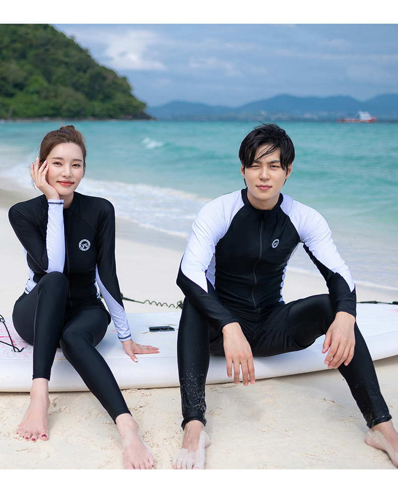 情侣潜水服女男分体长袖长裤水母衣浮潜冲浪泳衣套装2024新款韩国