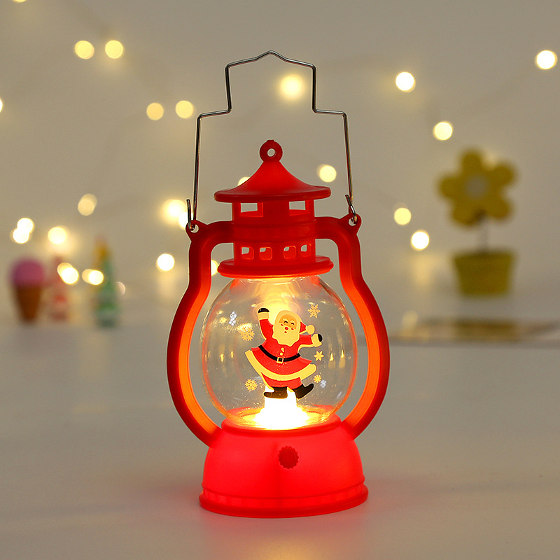 Creative Christmas Night Lights Portable Decorative Lamp Small Oil Lamp Desktop Decoration Children Primary School Student Christmas Gift Prizes