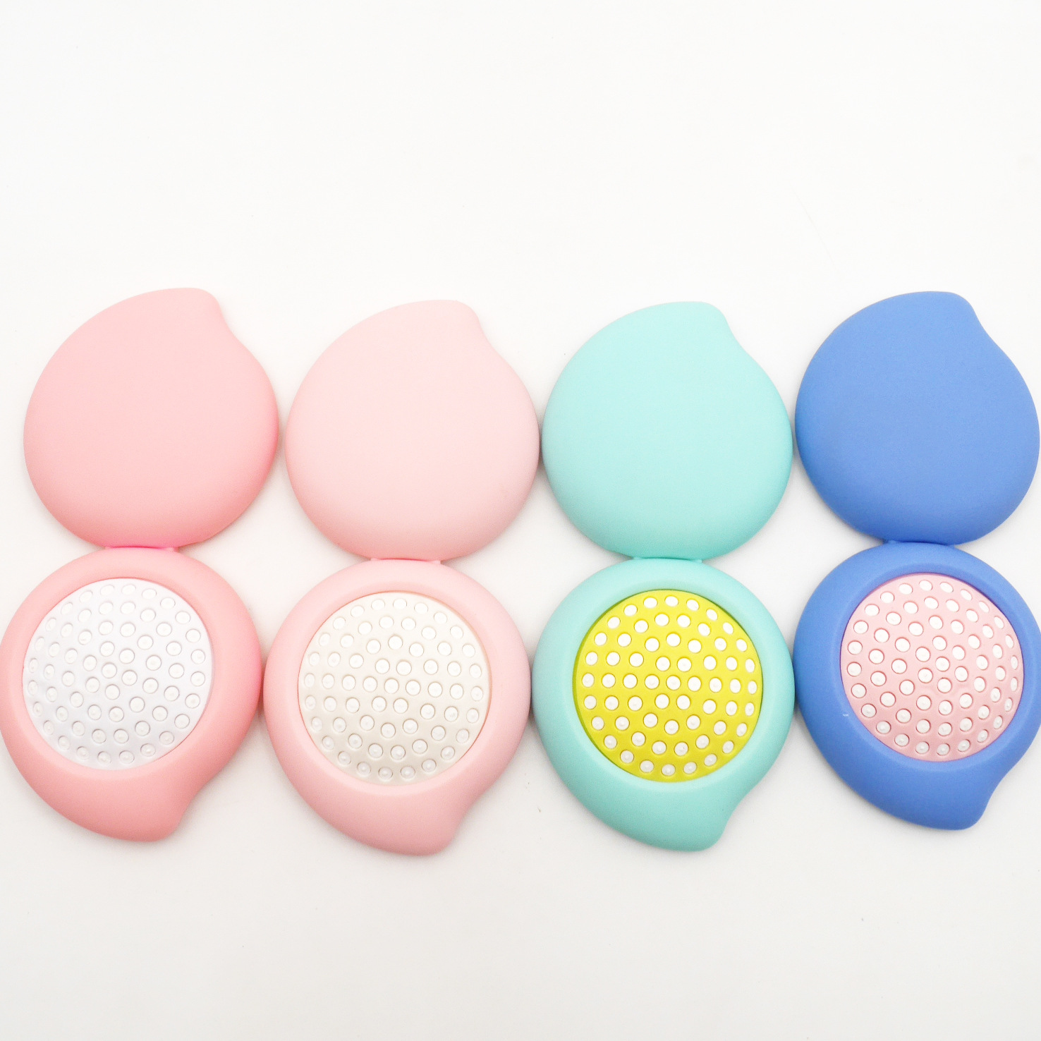 factory direct sales new cute children‘s peach-shaped folding airbag mirror comb hairdressing comb portable massage comb makeup comb