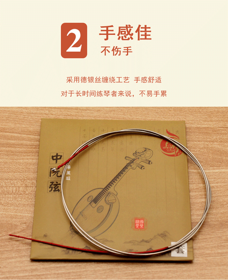 青歌舞台演奏型中阮弦镀层钢丝德国钢丝中阮琴弦1234弦线一套四根