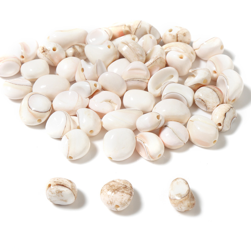 跨境新款天然贝壳串珠 海螺虎贝粉虎贝配件散珠 diy手工饰品