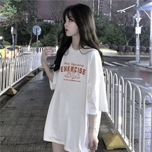 夏季新款韩版短袖T恤女学生宽松ins原宿风白色半袖上衣打底衫