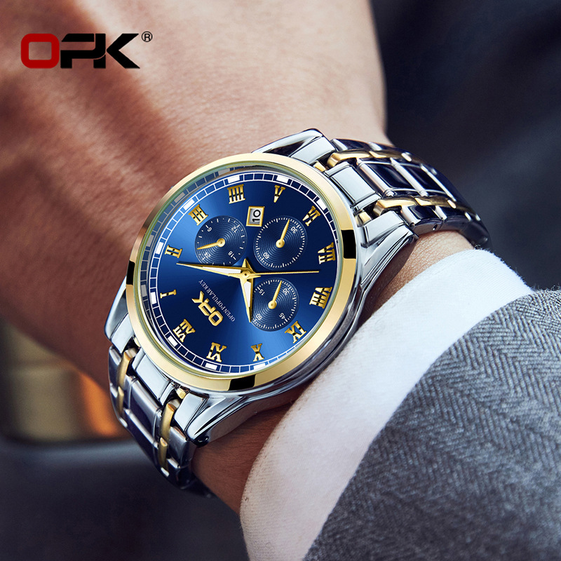 Opk Brand Watch Factory Wholesale One Piece Dropshipping Cross-Border Hot Selling Luminous Quartz Watch Men's Watch Men's Watch
