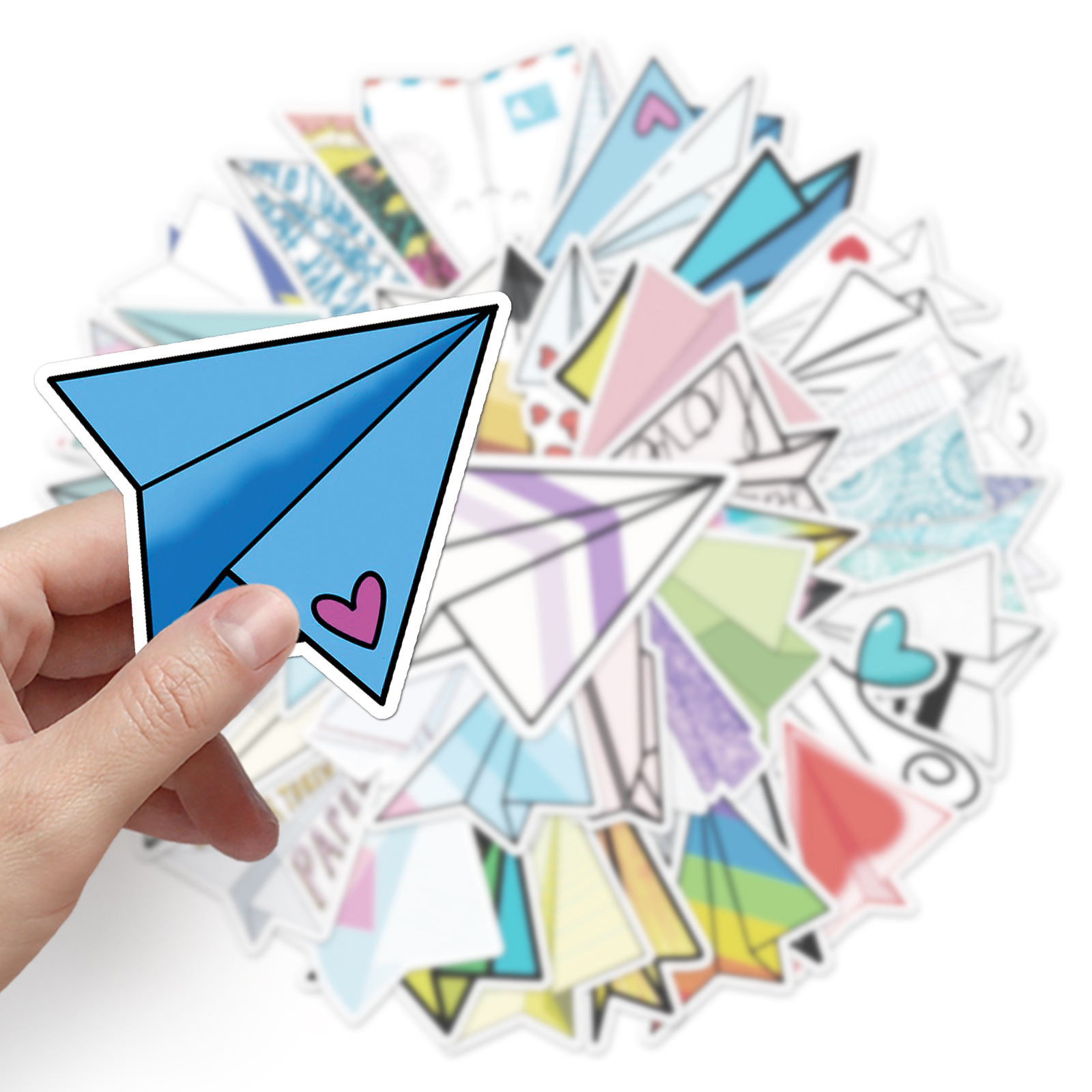 50张纸飞机创意涂鸦贴纸 行李箱滑板车平板电脑汽车卡通装饰贴纸