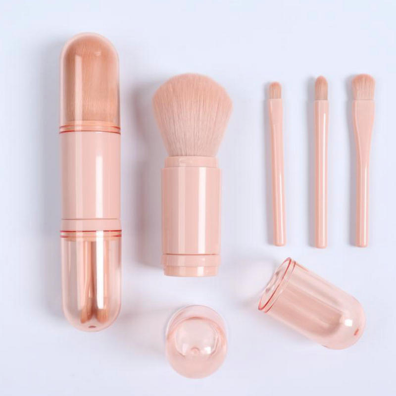New Single Four-in-One Retractable Cosmetic Brush Suit Portable Retractable Brush Fashion Simple Beauty Tools Wholesale