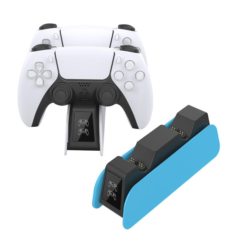 ps5无线手柄双座充ps5耳机触点插口座充ps5游戏手柄充电座带led灯