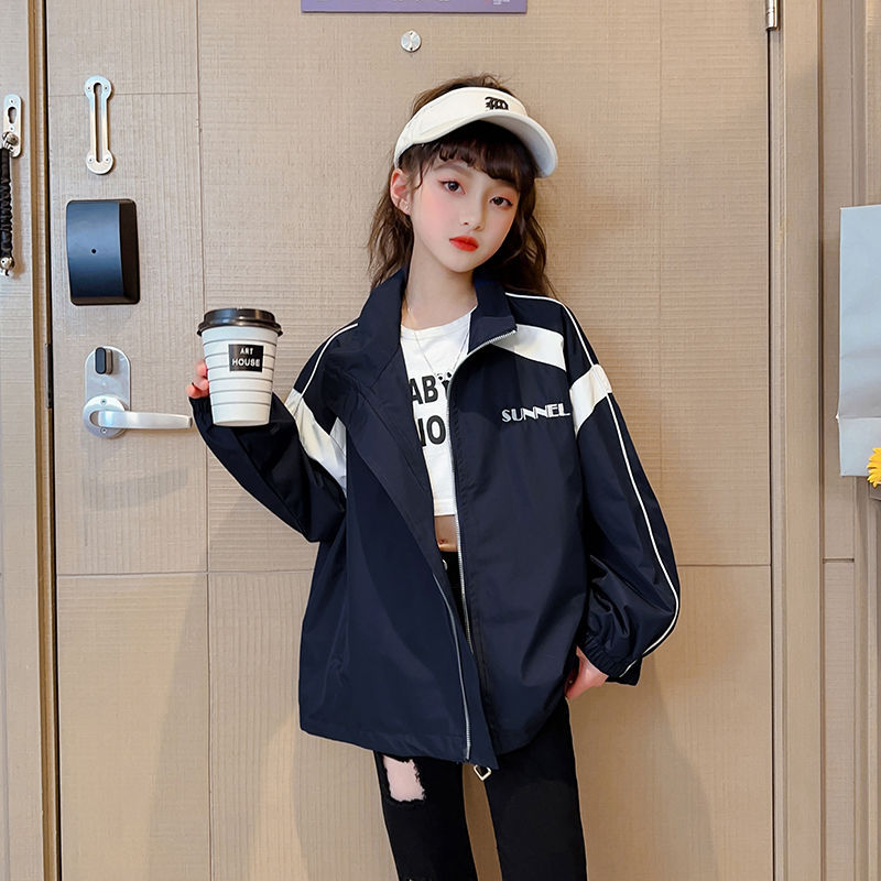 女童外套春秋新款中学生春装女春季上衣女孩外套宽松外套女儿童