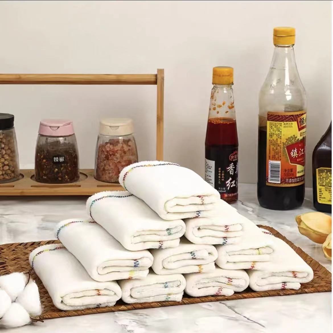 彩虹疏油抹布洗碗巾12层加密加厚去污家用洗碗布工厂直销批发