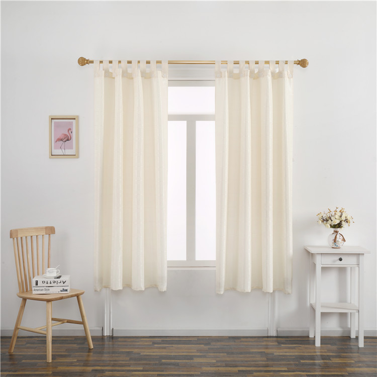 外贸厂家出口成品吊带纽扣提花遮光窗帘卧室阳台短帘现货成品批发