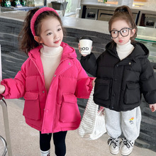 童装中小童新款女童羽绒服外套2023韩版儿童洋气加厚连帽羽绒服潮