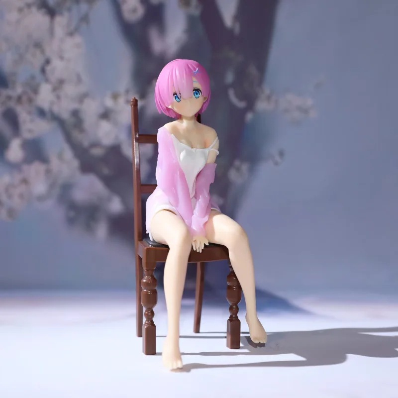 狼族动漫 re:从零开始的异世界 蕾姆 粉色睡衣 坐椅子 盒装手办