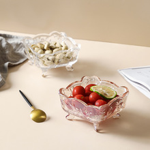 绿典 创意个性浮雕玻璃碗四角方碗 玻璃香皂盒水果碗零食碟干果碗