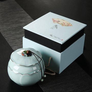 茶叶罐陶瓷密封罐大号家用精品红绿茶包装盒防潮储物高档茶罐