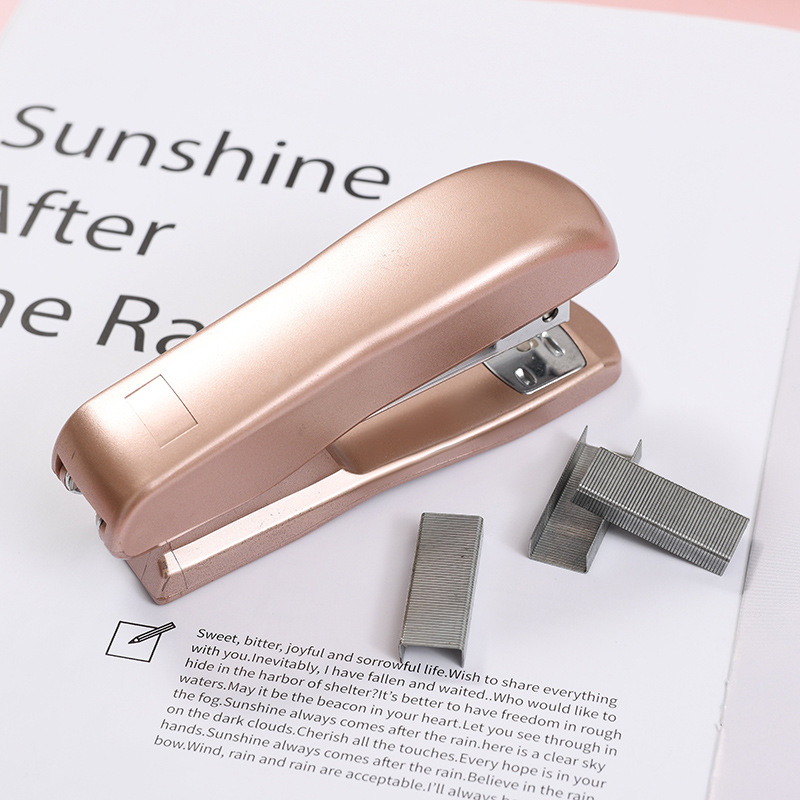 Customized Manual Labor-Saving Binding Machine Double Hole Punching Machine Nail Puller Set 12 Th Rose Gold Stapler