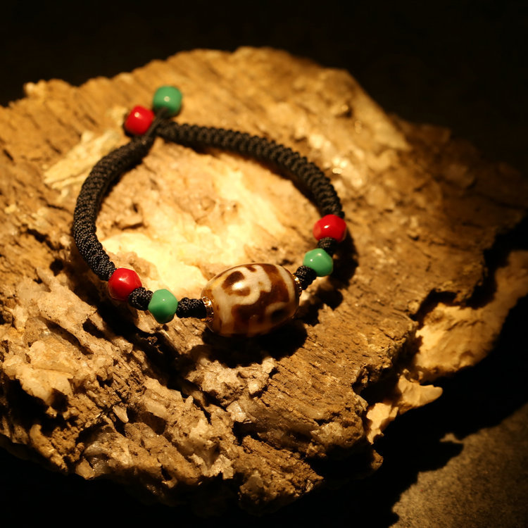 达洛天珠手串至纯西藏天然玛瑙玉髓高油润古法血巴松石琉璃手编绳