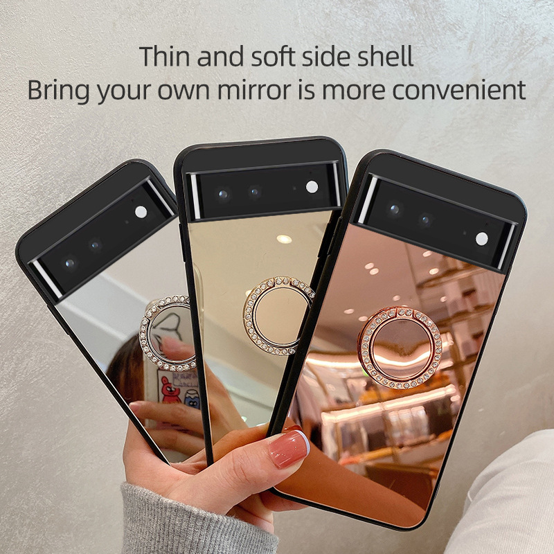 适用google谷歌8手机壳镜面6玻璃全包pixel7PRO指环支架7A保护套