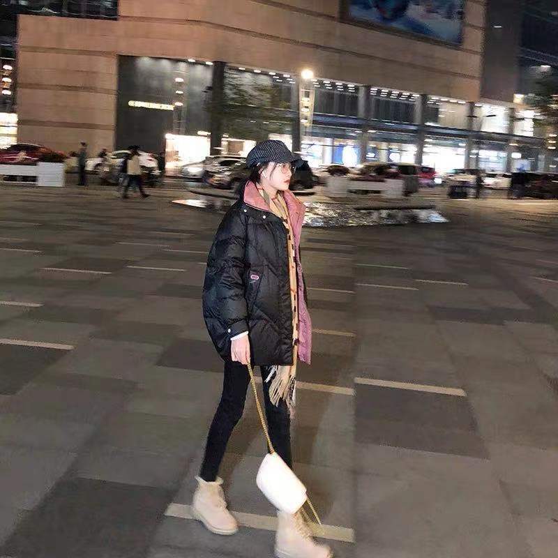 羽绒服女2023年冬季新款韩版宽松爆款时尚撞色白鸭绒中