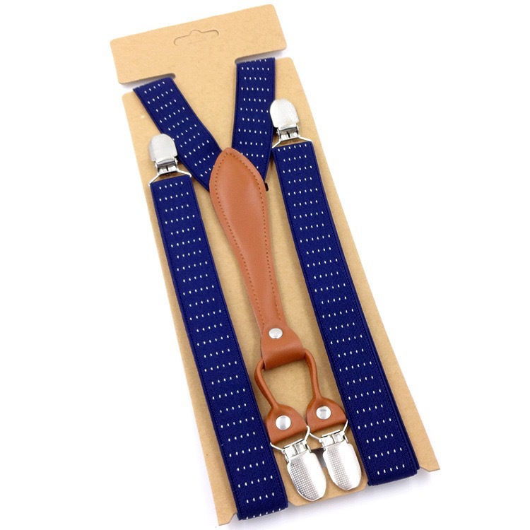 older children‘s suspender 2.5cm candy color suspenders women‘s 4-clip suit pants suspenders british elastic strap clip
