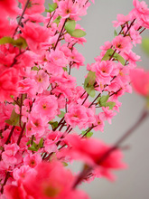 桃花枝客厅假腊梅花单支塑料花干花摆件室内装饰树落地樱花枝