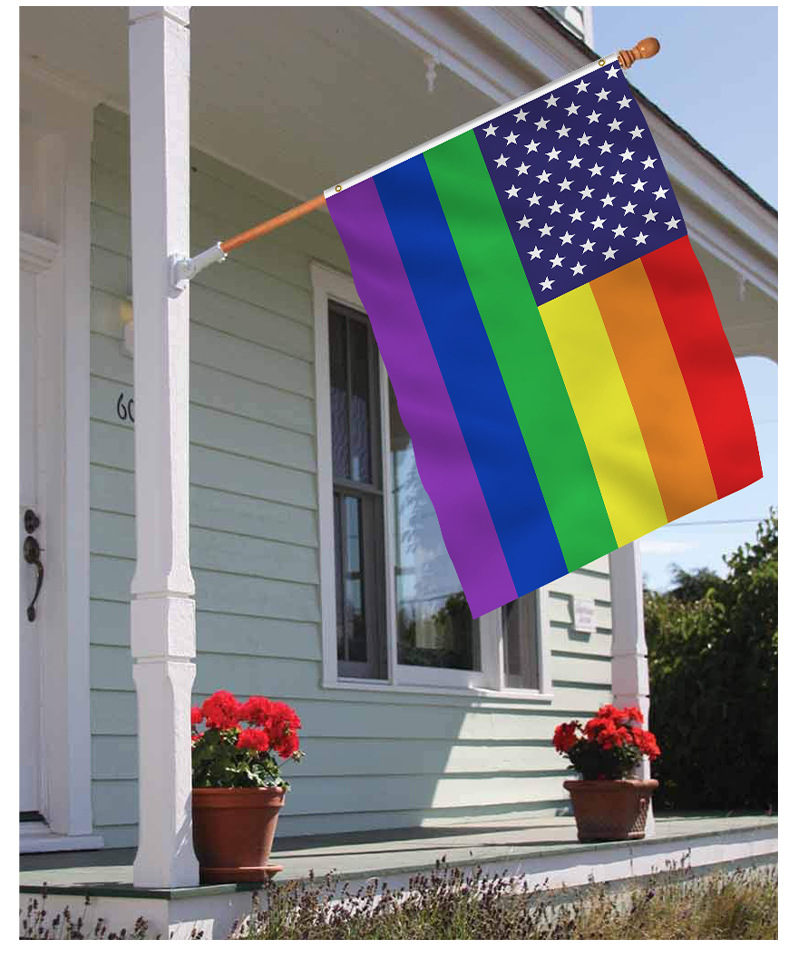 彩虹旗同性恋自豪旗帜美国旗子无性恋飘旗派对横幅跨境热卖