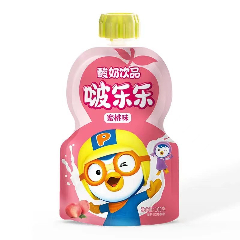 啵乐乐酸奶饮品饮料100g益生菌含乳网红早餐奶草莓蜜桃味整箱批发