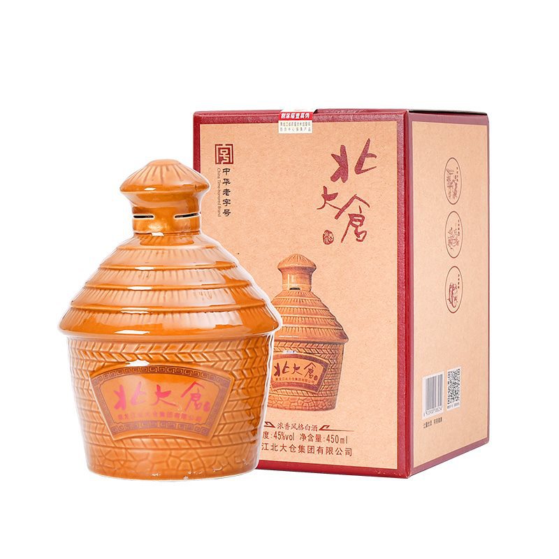 北大仓粮仓酒 45度浓香白酒 450ml*4瓶 白酒整箱 粮食酒-阿里巴巴