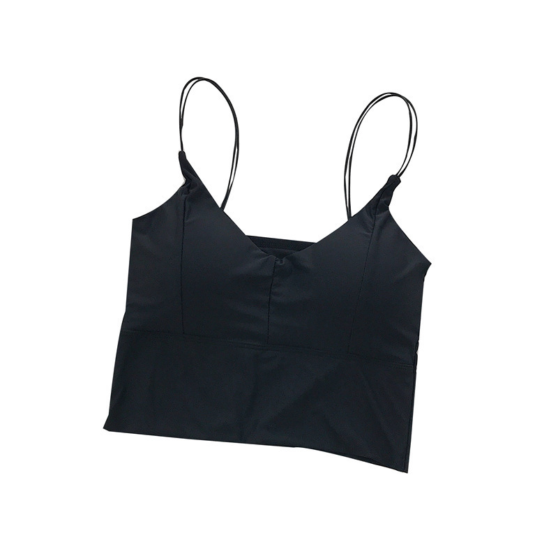 All-Matching Girlish Outer Wear with Braces and Breast Pad Ice Silk Back Shaping Sleeveless Top Innerwear Bottoming Vest Tube Top Bra Summer