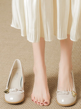 仙女风配裙子玛丽珍女夏2024年新款甜美中跟浅口法式粗跟温柔单鞋
