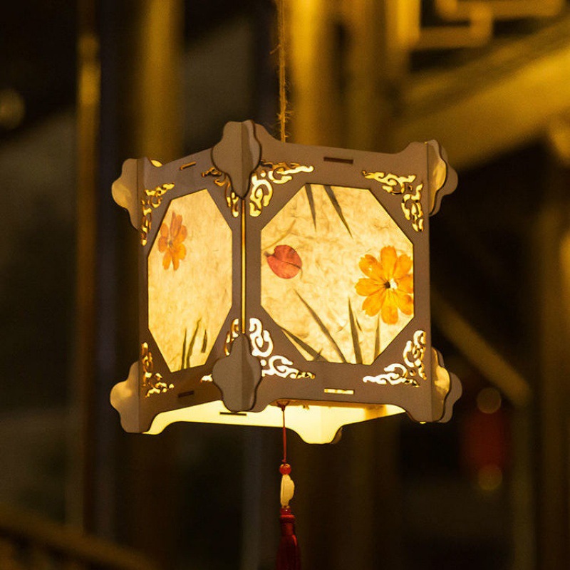 98成交3件花灯创意古风灯笼diy材料包儿童diy创意手提发光灯速卖通