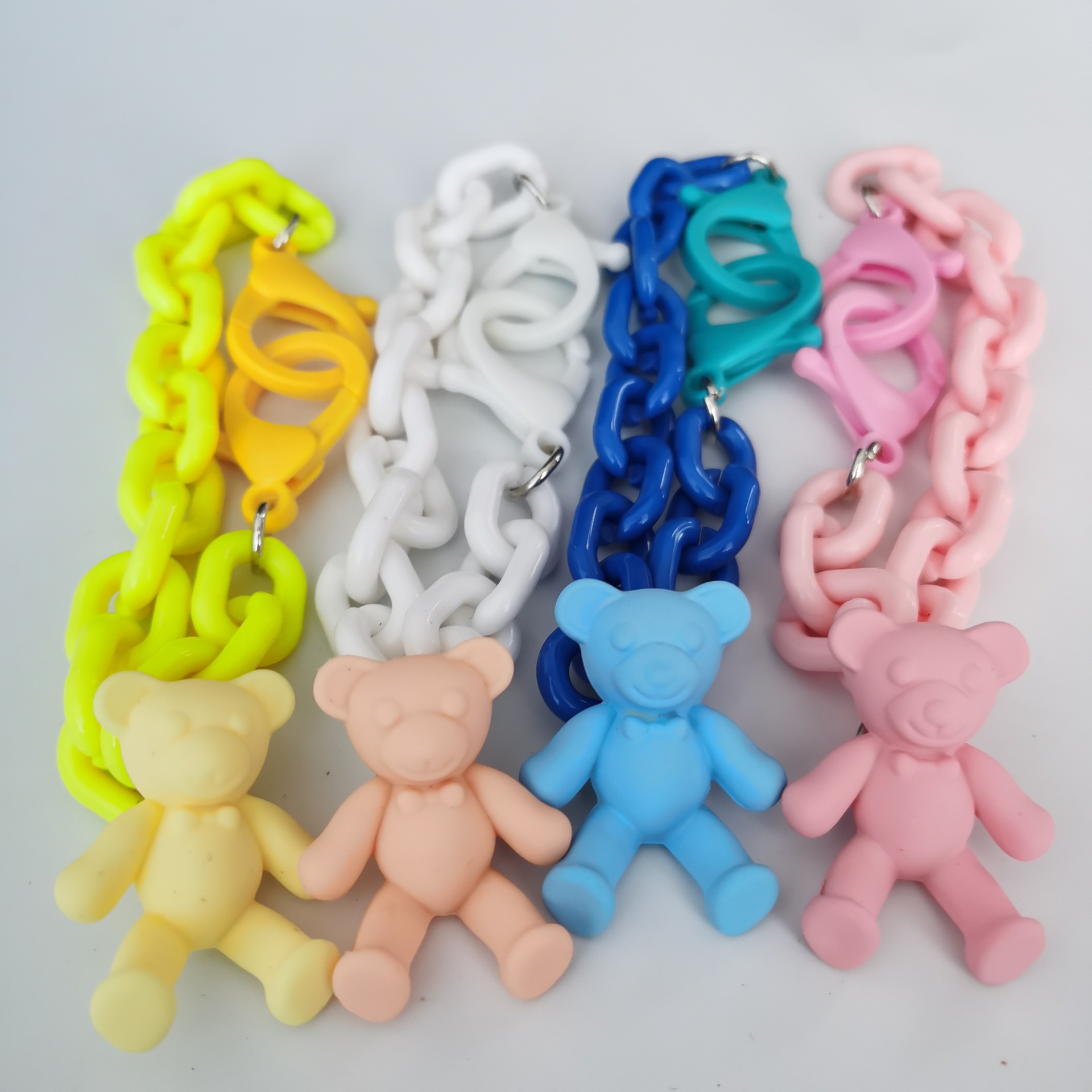 小熊手机挂件手腕绳 背包挂件u盘钥匙挂绳短款塑料手机链子卡通