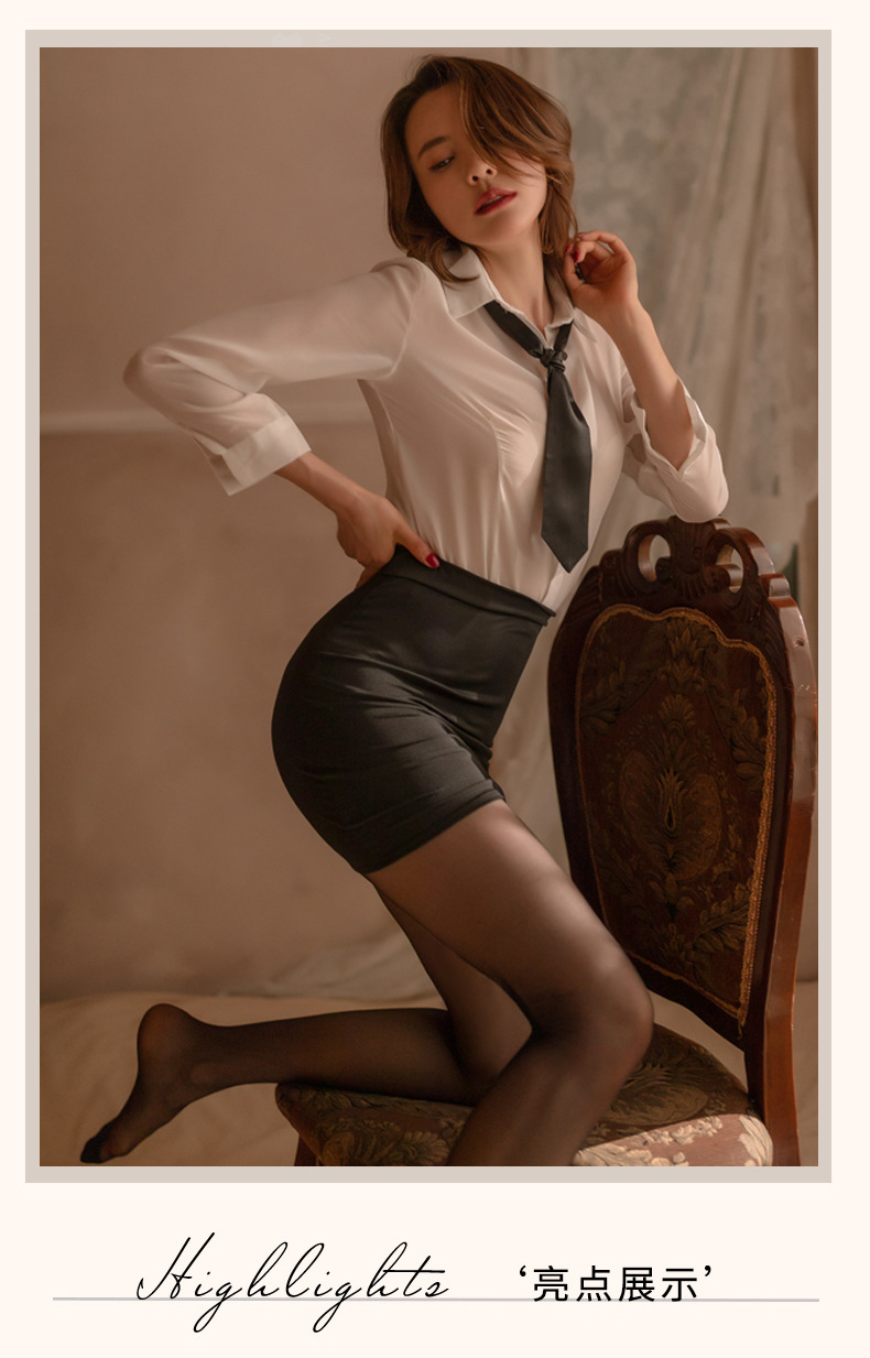 曼悦新款网红风情趣内衣女性感紧身包臀秘书制服诱惑教师套装夜店