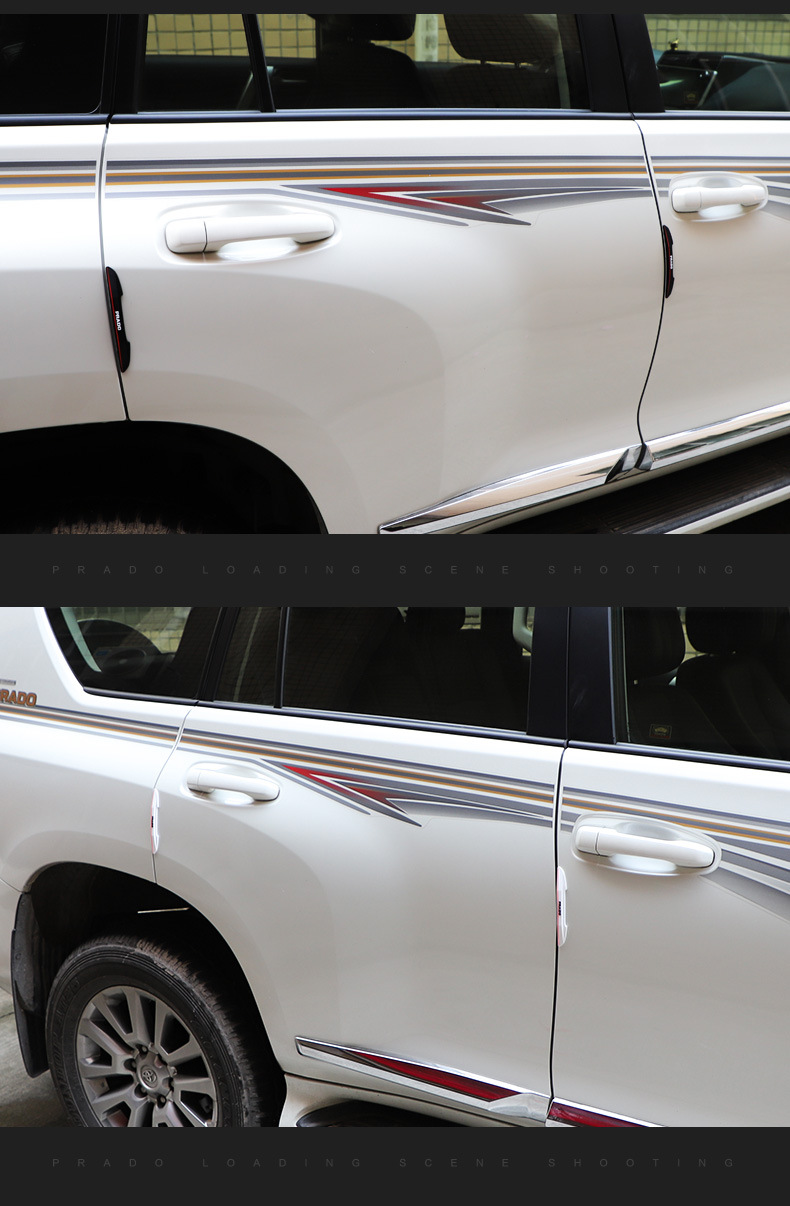 适用于丰田普拉多霸道车门防撞条兰德酷路泽车身装饰防擦胶条改装