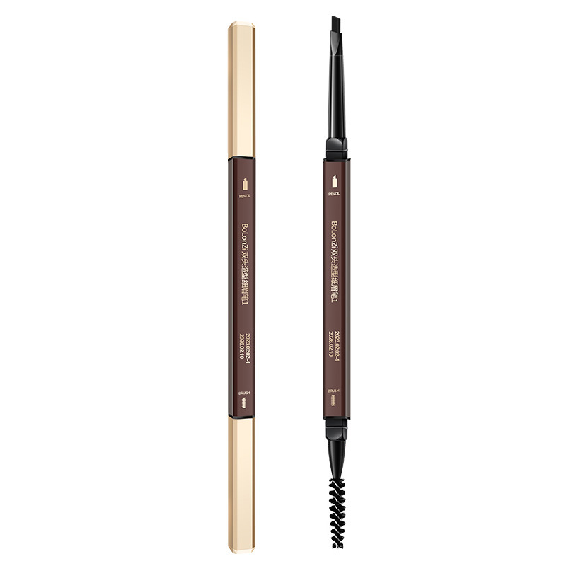 Small Gold Bar Eyebrow Pencil Double-Headed Small Gold Chopsticks Triangle Ultra-Fine Eyebrow Pencil Eyebrow Pencil Waterproof Sweat-Proof Not Smudge Natural Three-Dimensional Sketch Pen