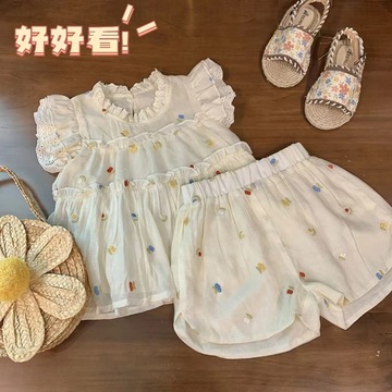 新款夏装婴儿衣服洋气两件套女童碎花公主套装宝宝夏季可爱薄款潮