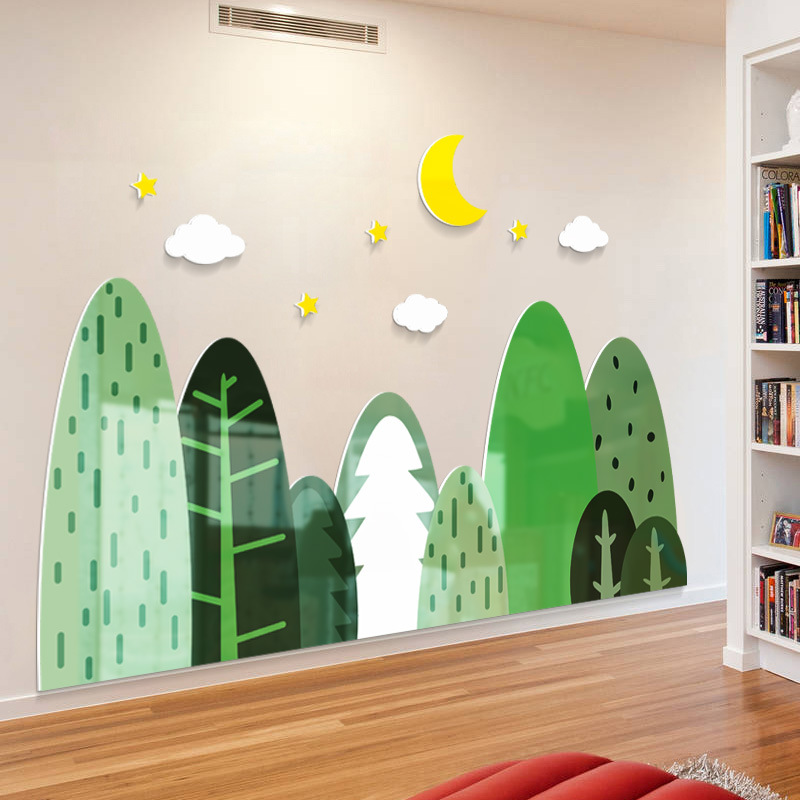 幼儿园环创材料主题墙森林墙面装饰走廊美术教室布置立体文化墙贴