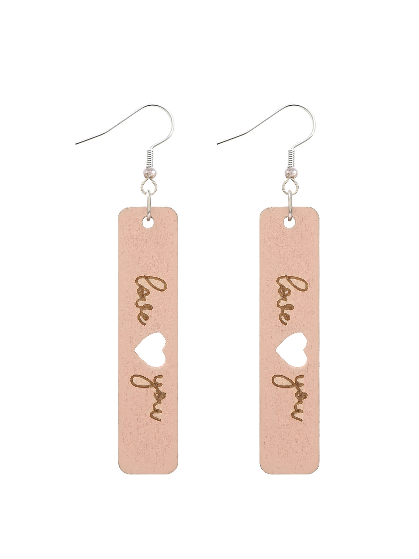 Cross-Border Valentine's Day Wooden Earrings Love English Letter Earrings for Women Amazon Aliexpress