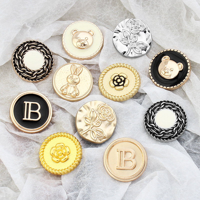 金属纽扣大衣风衣毛衣西装女高档小香风金色卡通装饰扣子衣服配件