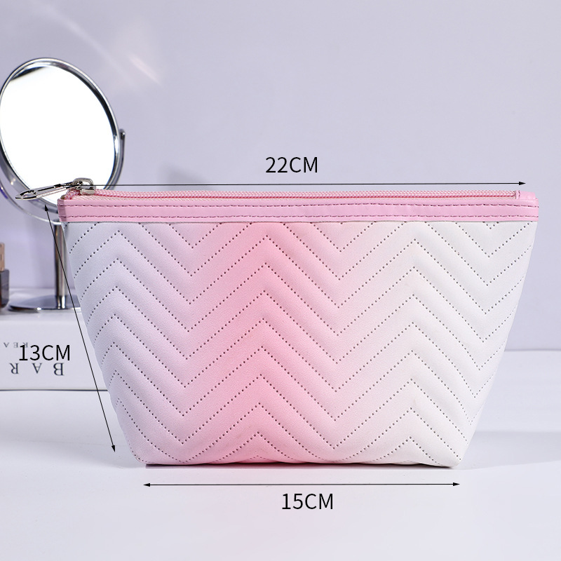 New Large Capacity Gradient Storage Cosmetic Bag Wholesale Color Hexagonal Storage Bag Travel Portable Zipper Bag