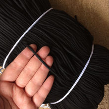 3mm纺织棉绳 圆形实心布袋棉纱抽绳本白黑色漂白嵌绳帐篷服装辅料