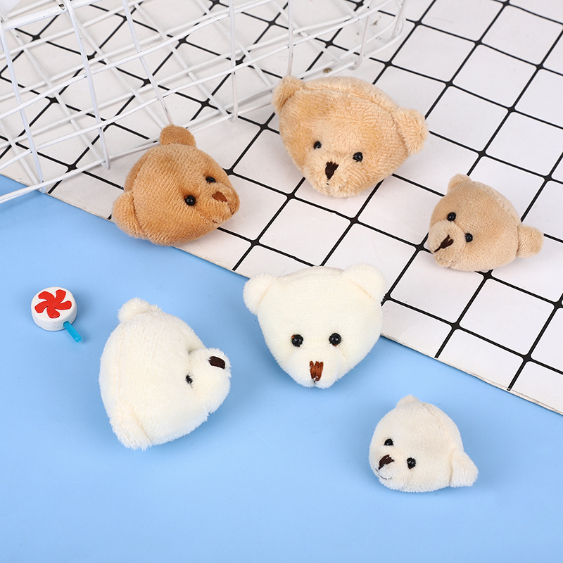 diy 头饰 配饰发饰鞋袜包材料布艺卡通配件新款可爱立体熊头