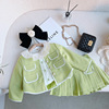 Set New 2023 spring clothes girl Small fragrant wind Doll collar coat skirt Korean Edition Two piece set